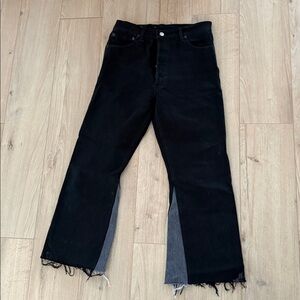 Re/done Levi’s black wide leg flare jeans vintage